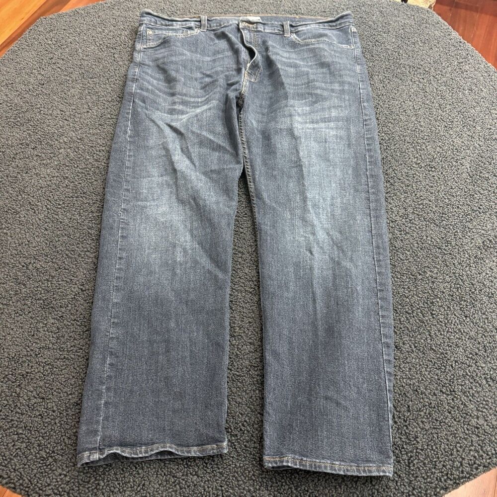 Signature Levi Strauss Jeans Men 44x30 Blue Straight Fit Dark Wash